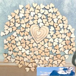 100pcs 4 Sizes Mixed Rustic Wooden Love Heart Wedding Table Scatter Decoration