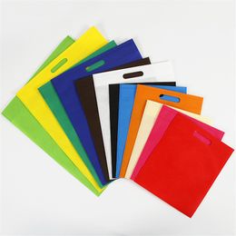 Non-woven Flat Pocket Bag Non-Woven Fabric Reusable Shopping Bag Multi-size Folding Shopping Bag Portable Gift Storage Pouch