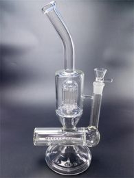 15Inches Glass Smoking Water Pipes Hookahs Inline and Arm Tree Perc Percolator Dab Rig Bong Mini Heady