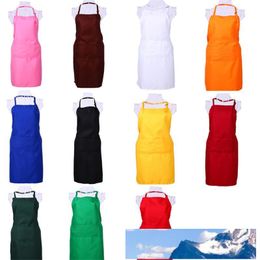 Multi Color Apron Solid Color Big Pocket Family Cook Cooking Home Baking Cleaning Tools Bib Baking Art Apron