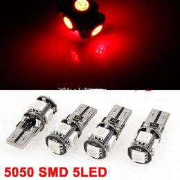 50Pcs Car Canbus 194 LED Light 12V RED 168 2825 W5W T10 Wedge 5smd LED Replacement Bulbs Error Free Car Dome Map License Plate Light