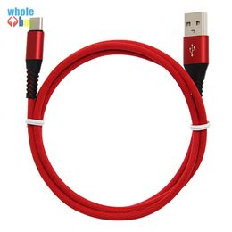 1M Micro/Type C USB Cable Anti break Nylon Braided Fast Charging Cable Data Sync Transfer Cord Weaving Silky Wire
