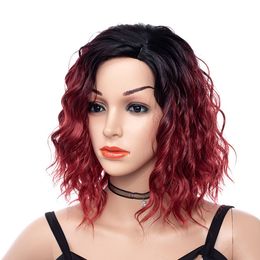 Red Lace Front Human Wigs With Baby Hair Remy Full End Straight Short Bob Wig For Women