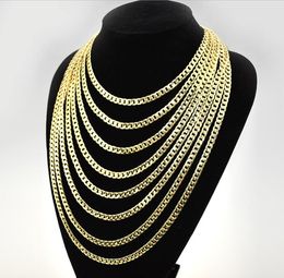 Men women Necklace plating 18KC Gold 6MM Side chain Necklace 16"/18"/20"/22"/24" /26"//28" /30" for Pendants 10pcs/lot