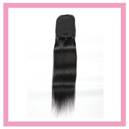 Ponytails Silky Straight Brazilian Human Hair Extensions 8-24inch Ponytail Straight Natural Colour Silky Soft Wholesale 100% Human Hair