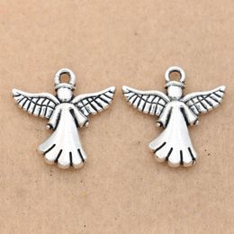 KJjewel Tibetan Silver Plated Angel Fairy Charms Pendants Bracelet Jewelry Findings Jewelry Making Accessories DIY 20mm