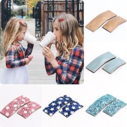 Kids Hair Clips Women Girls Leather Square Hairpins Family Matching Ornament Barrettes Headwear Fashion Hair Accessories 14 Designs DW4101