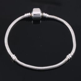 Silver Bracelet Snake Chains DIY Jewelry Gift Accessories Fit European Style Charm Bead Bangle Bracelet For Men Women 16cm-23cm