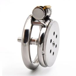 Super Small Male Chastity Device Stainless Steel Chastity Cage With Removable Catheter Penis Lock Cock Ring Sex Toys Men CX200722