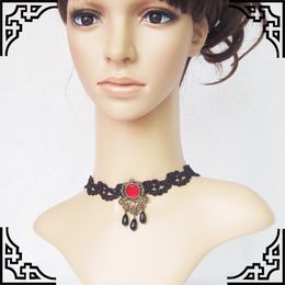 2020 Europe And The United States Bride Wedding Dress Accessories Black Lace Crystal Necklace Pearl Chain Jewelry Wholesale