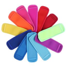 18x6cm Reusable Summer Icy Block Lolly Cream Holder Colourful Popsicle Holders Pop Ice Sleeves Freezer Tool For Kids