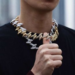 22MM Iced Out Pendant Hip Hop Bling Chains Jewellery Men Gold Necklace Luxury Designer Diamond Cuban Link Rapper DJ Accessories