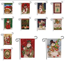 Christmas Hanging Banners Linen Creative Hanging Flag Window Pendant Wall Hanging Couplet Decorations Christmas Decoration 19 Designs BT68