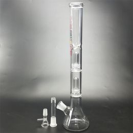 15.7 Inches Glass bong hookahs 2Layer Mushroom and Birdcage Philtre Bubble dap rig for smoking accessory