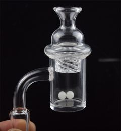 4mm Clear Bottom Quartz Banger 10mm 14mm 18mm Nail With Cyclone Spinning Carb Cap Luminous Terp Pearl Ball Insert For oil rig bong