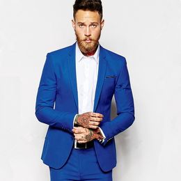 Men Suits For Wedding Groom Tuxedos 2 Pieces (Jacket+Pants) Slim Fit Mens Suits Blazers Best Man Groomsman Suit Regular Custom