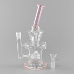 9.4 Inch Pink Elegance Dab Oil Rig with 14mm Female Joint - Perc Water Pipe for Smooth Hits