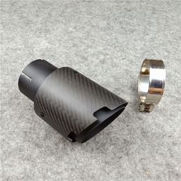 Outlet 76/89/101/114MM Matte Car Exhaust Muffler Tip Car-styling Pipe Carbon Fibre Pipes (1PCS)