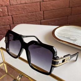 Vintage black gold 623 Sunglasses Grey Gradient Lens 57mm Men Square Sunglasses gafas de sol with Box