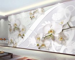 3d Wallpaper Bedroom Beautiful European Style Delicate Orchid Romantic Flower Decorative Silk Mural Wallpaper