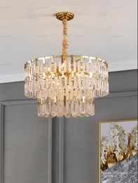 The New Design Crystal Glass Chandelier Luxury Gold LED Chandeliers Pendant Lamps Lights Lighting For Living Room Decoration