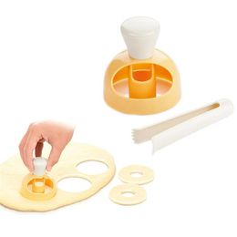 Plastic Donut Maker Mold Fondant Cake Bread Desserts Bakery Mould Cake Decorating Tools DIY Doughnut Cutter With Pliers