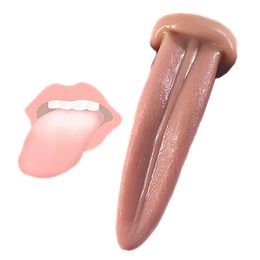 Realistic tongue dildo butt plug g-spot stimulator anal plug female masturbation sex toys for women, oral flirting products