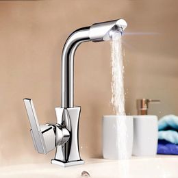 Flexible Chrome Brass Swivel Wash Water Spout Kitchen Sink Single Lever Faucet Mixer Tap