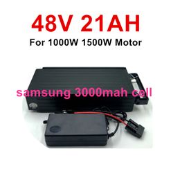 48V 1000W 1500w 2000W electric bike battery 21AH Rear Rack Sam sung 3000mah cell With 30A 40A BMS 54.6V 3A charger