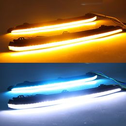 1 Pair Car DRL Lamp LED Daytime Running Light with Yellow Turn Signal fog lamp For Mazda 6 Atenza 2019 2020 2021 2022