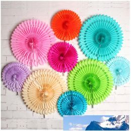 New Paper Flowers for Decorations 8" 12"16" Hollow out Tissue Paper Fan Flower Wedding Birthday Party Holiday Marriage Home DIY Paper Decor