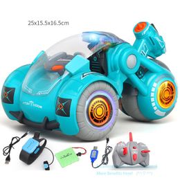 2.4G Watch Remote Control Spray Disinfection Stunt Car Toy, Gesture Control, 4WD 2-in-one Double Model,Colorful Lights,Xmas Kid Boy Gift,2-1