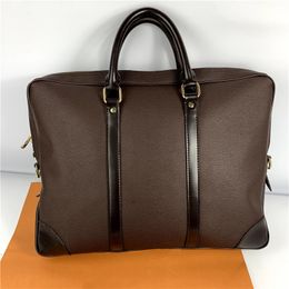 New Mens High Quality Document Arrival Business Laptop Briefcases Designer Leather Bags Genuine Bag Lqmdx