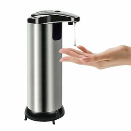 250ML Electroplated Automatic Sensor Soap Dispenser Stainless Steel Automatic Hands Free Wash Machine Portable Motion Activated