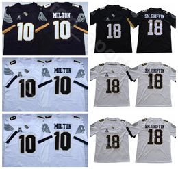 UCF Knights Football College 10 McKenzie Milton Jersey 18 Shaquem Griffin University Team Black Away White All Stitched Breathable Hot Sale
