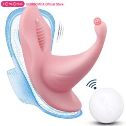 Portable G spot Clitoral Stimulator Vibrator For Women Invisible Wearable Panties Vibrator Wireless Remote Control Adult Sex Toy CX200718