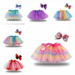 Toptan satış Moda Bebek Çocuk Etek Kız Prenses Yıldız Glitter Dans Tutu Etek Çocuk şifon Pullarda Parti Dans Bale Etekler DDA217