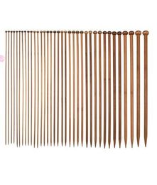 Bamboo Knitting Needles 18 Sizes Single Pointed Smooth Crochet Tool Sets 2.0-10.0mm Needles 18 Sizes Single Pointed