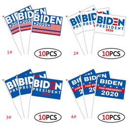 14*21cm 10pcs/lot Biden Waving Flag USA Election Flag Party Favour Decor Supplies BIDEN WAVING FLAG Banner Hands Shaking Flags DBC BH3870