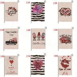 18styles Easter happy valentine's garden flag linen banner Indoor Outdoor party Decor props festival print banners 47*32CM