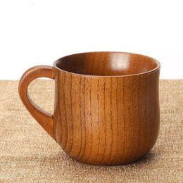 50pcs/lot Chinese Style Natural Jujube Wooden Tea Cups Wooden Handgrip Cups Drinkware Kitchen Accessories 7.5*6.8cm SN1308