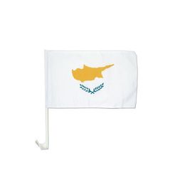 Cyprus Car Hood Flags, Custom Car Flags made of 100D polyester, 30x45cm with 43cm Plastic Poles