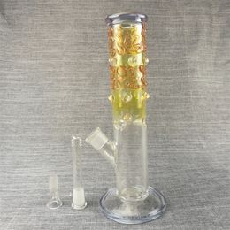 11.4inch glass water bongs hookahs straight huge tube 18mm joint oil burner dab rig