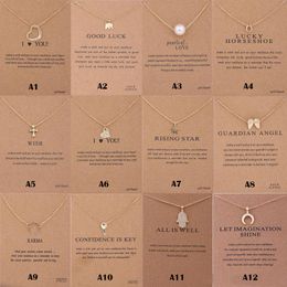 New Arrival Charm Multi-styles Pendant Necklace with card For women Fashion designer earing Jewellery Gifts