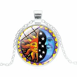 -Arte Personal Picture Luna y el regalo del tiempo de Sun de la gema de cristal del collar pendiente de los accesorios de joyería pequeño amigo