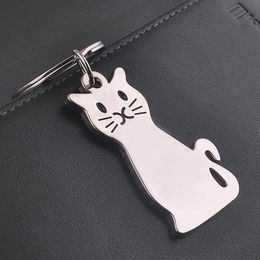 500Pcs New Fashion Creative Model Cat Keychain Popular keyring Metal Key Chain Gift Party Favors LX2588
