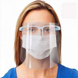 Face Shield Glasses Frame Full Face Isolation Protective Adult Transparent Head Cover Clear Mask Safety 21.5*22CM party mask