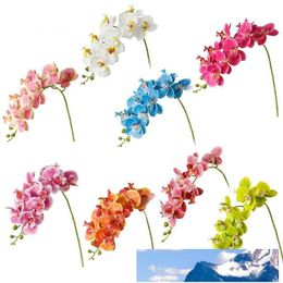 Artificial Phalaenopsis Orchid Flower Home Wedding Party Decorative 3D Print 9 Flower Head Phalaenopsis Xmas Home Decor