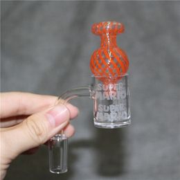 New frosted Quartz Banger Nail & Carb Cap set 25mm quartz nail 14mm Male Female for Dab Rigs Glass Bongs