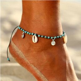 S1573 Bohemian Fashion Jewelry Shell Beads Anklets Summer Beach Barefoot Ankle Bracelet Handmade Shell Ankle Bracelet